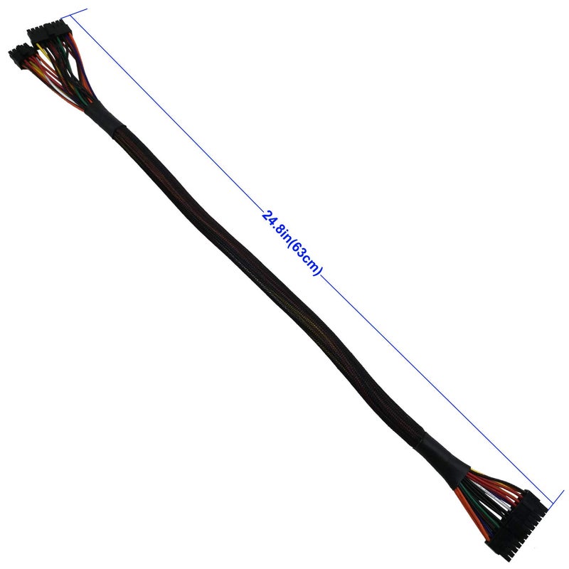 COMeap 24 Pin ATX Cable for Corsair SFX RMX RMi SF HX Series PSUs, 18 Pin + 10 Pin to 24 Pin ATX PSU Power Adapter Sleeved 24.8-inch(63cm) - Image 4